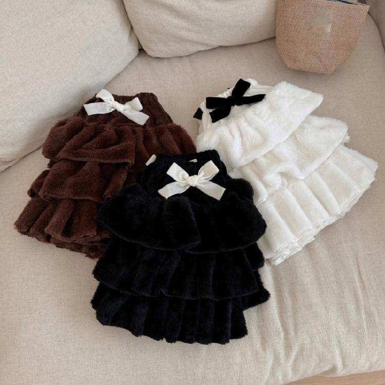 Winter Warm Furry Tiered Ruffle Leg Sleeves for Women Aesthetic Bowknot Fuzzy Leg Warmers Boot Covers Footless Socks