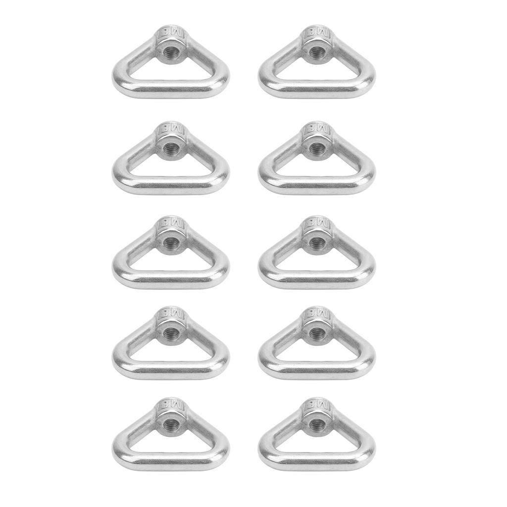 10pcs Silver Screw Nut 304 Stainless Steel Triangle Ring Nut Eye Nut Fastener M8