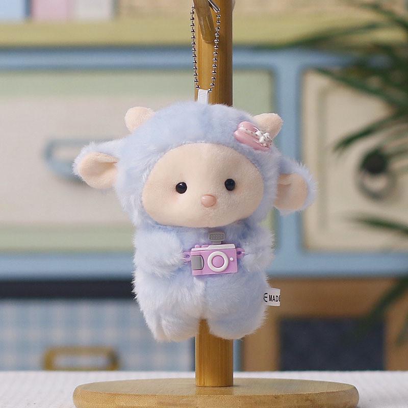 Cute Sheep Plush Toy With Short Pile Fabric Suitable For Bag Decoration And Gifts