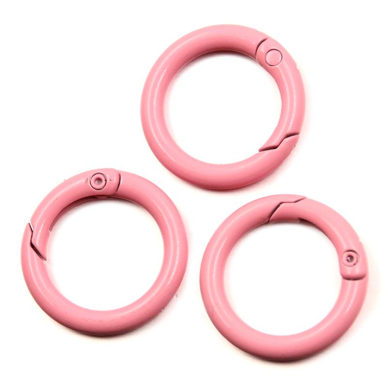 23mm DIY Metal Monochrome Spring Ring Keychain - 15 Colors