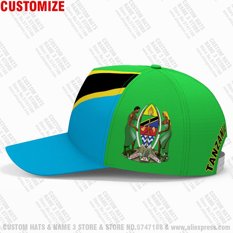 Tanzania Baseball Cap Free 3D Custom Made Name Number Team Logo Tz Hat Tza Country Travel Tanzanian Nation Swahili Flag Headgear
