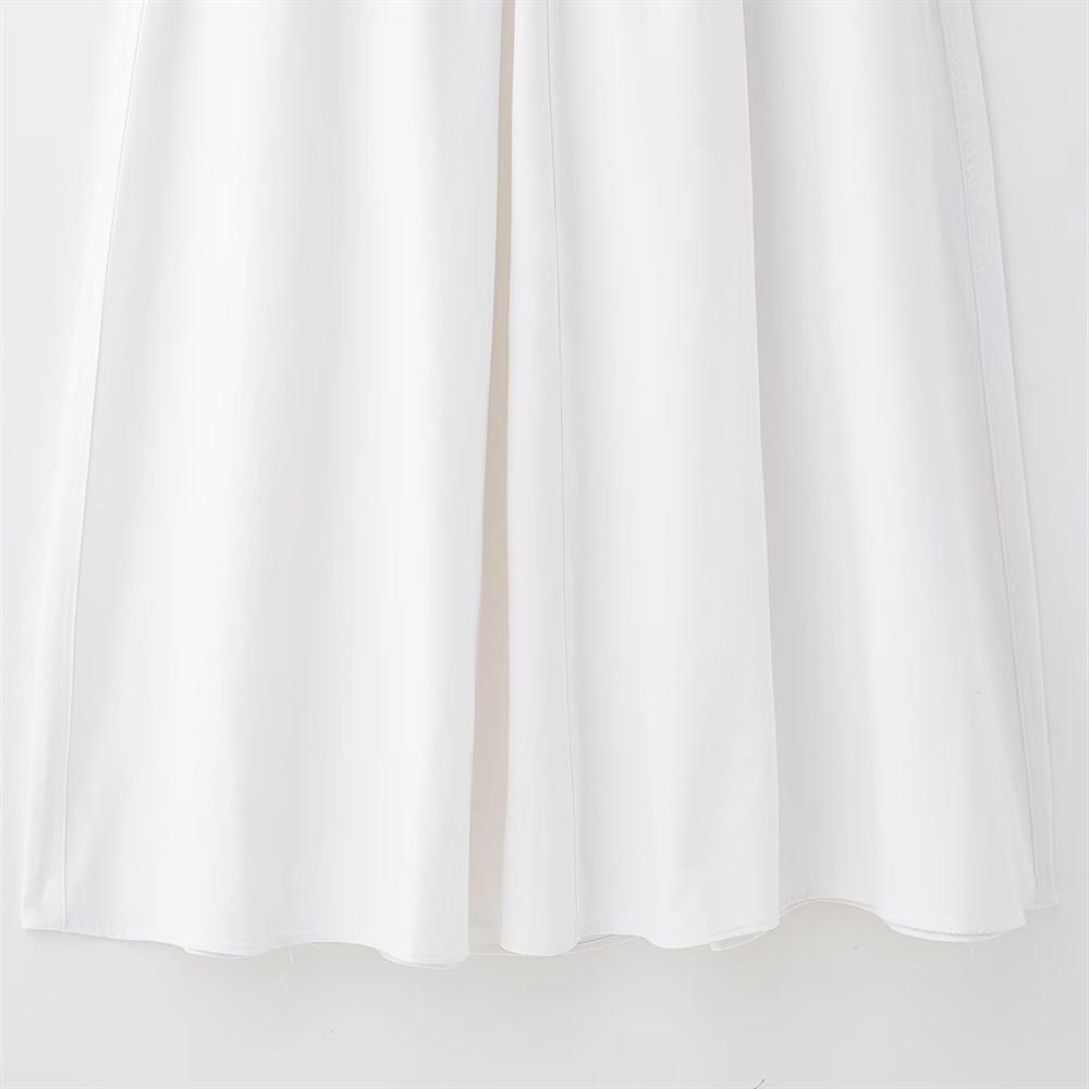 2025 Spring Women's Strapless Wavy Edged Top & High-Waisted Pleated Skirt Set