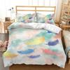 Copripiumino Sfumato Arcobaleno Set Biancheria da Letto Queen Cielo Stellato Colorato Copripiumino Geometrico Astratto in Microfibra con Federe