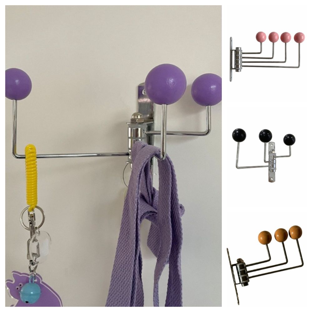 3/4 Hooks Wall Hook Iron Art Decorative Hat Holder Rack Room Storage Hook  Entryway
