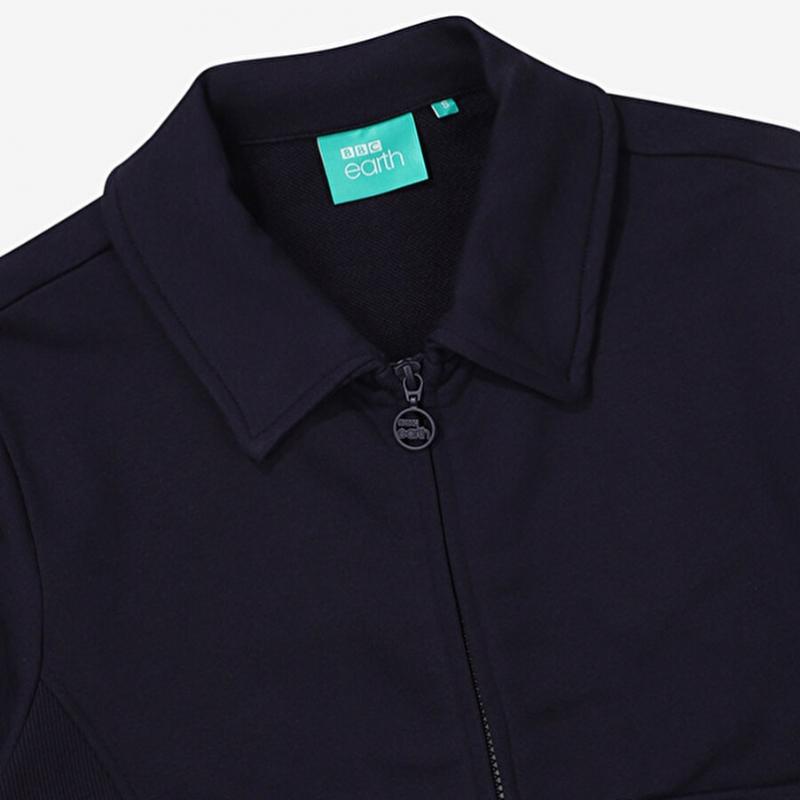 Bbc Earth Women S Crop Zip Up With Patch Pocket  Navy 