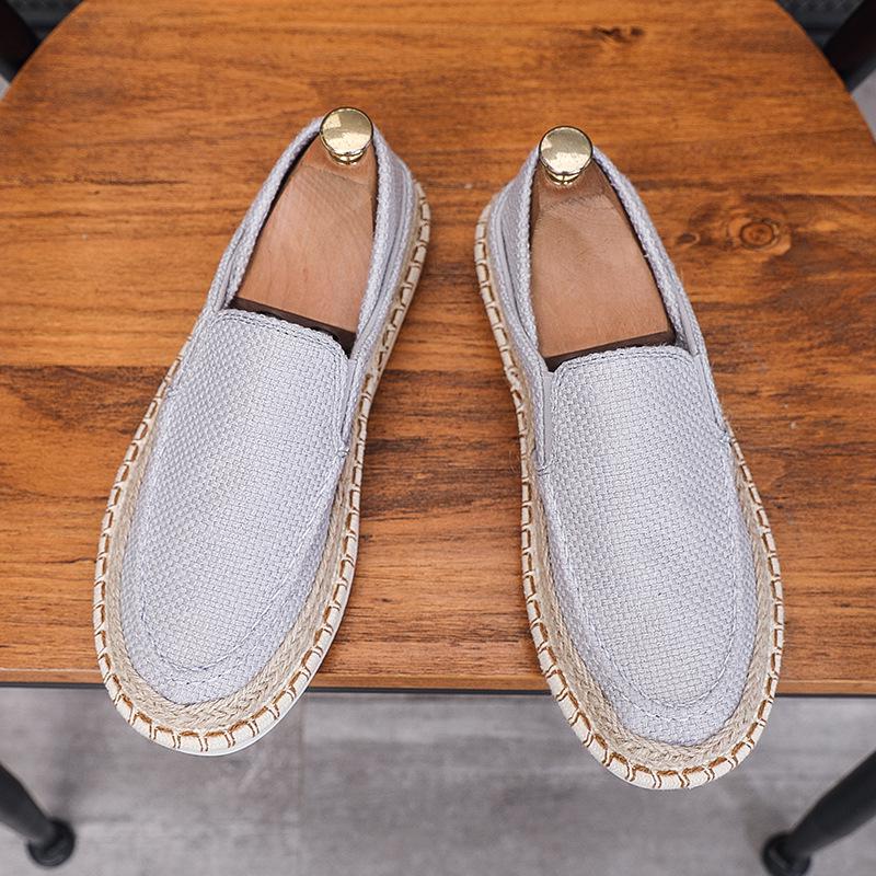2025 Men's Casual Slip-On Canvas Shoes: Trendy Fisherman Style, Breathable, Two-Way Wear