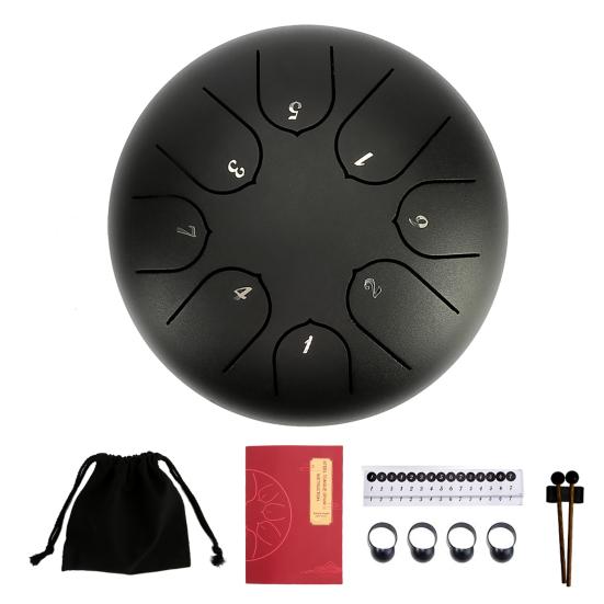 8 Notes 6 Inches Tongue Tank Panda Drum Steel Percussion with Bag and Mallets for Adult Kids Beginner Pros