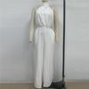 Women's Summer Vacation Fashion Solid Color Jumpsuit Wide-leg Pants