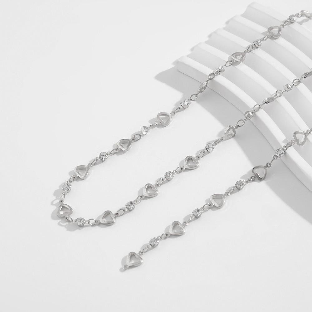 Jewelry Crystal Pendant Necklace Long Choker Necklace Fashion Metal Chain  Women