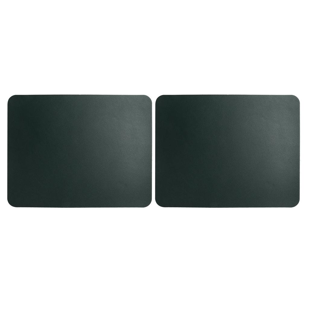 2Pcs Mouse Pad PVC Leather Waterproof Desk Mat Office Home Mice Protector 27x21cmBlack Green