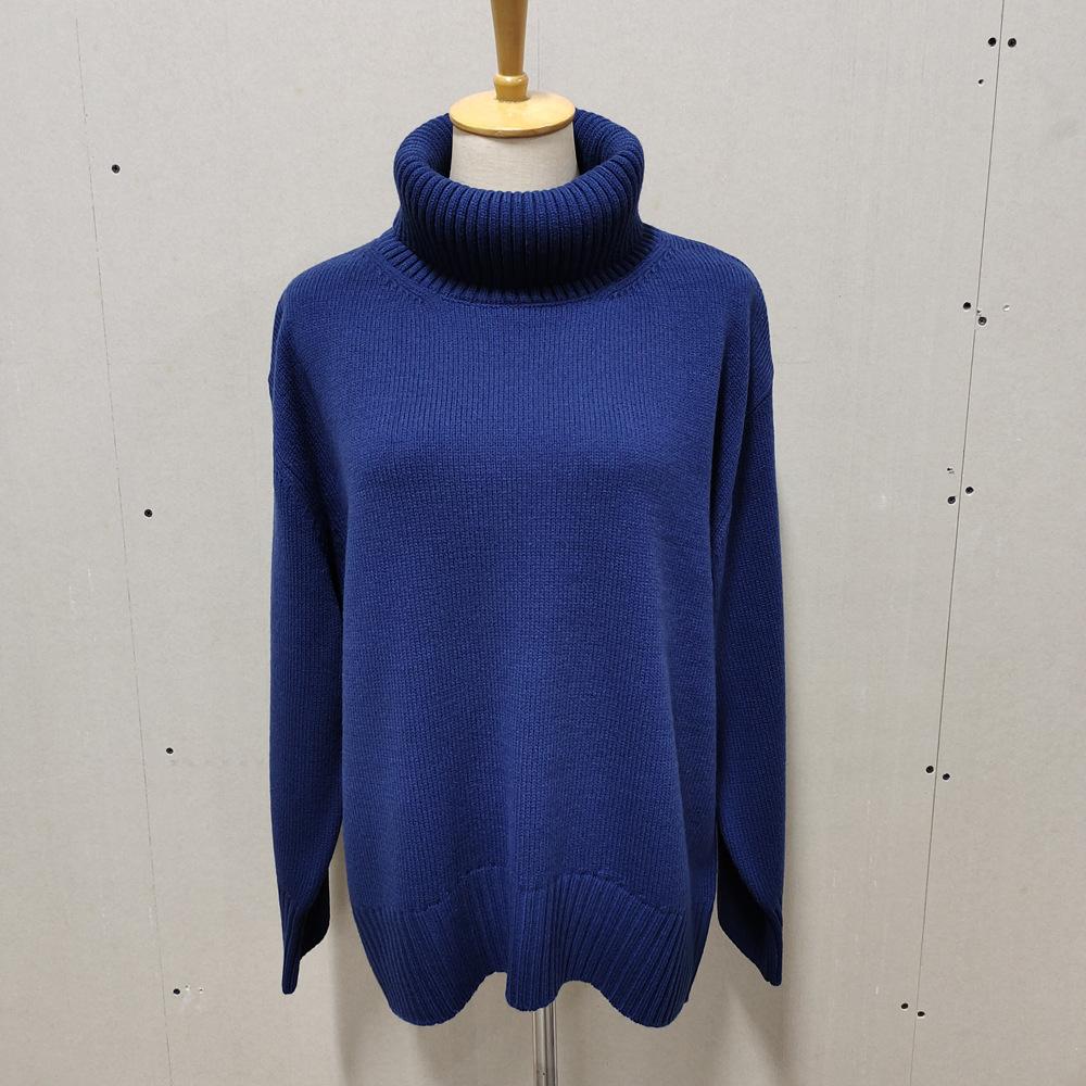 Women's Oversized Turtleneck Sweater Vintage Pullover Jumper Female Winter Thick Warm Knitted Sweater Soft for Women