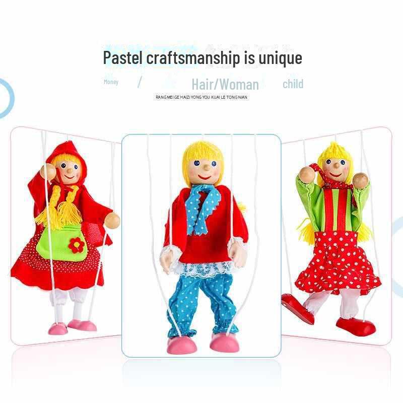 Handmade Wooden Pinocchio Marionette Puppet Doll