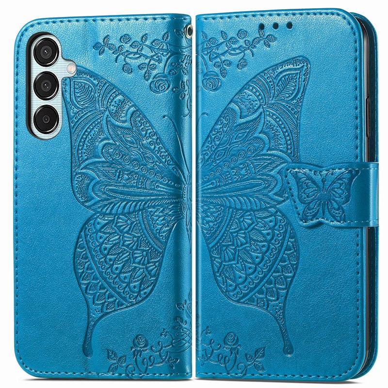 Hot Sell Wallet Phone Case with Stand for Galaxy M15 A15 A25 A35, for Samsung A14/A34/S24 Butterfly Printed Flip Case Pouch