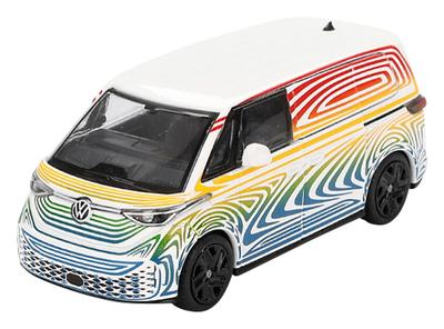 MINI GT Maßstab 1/64 Volkswagen ID. Buzz Prototyp Regenbogen (Linkslenker) Fertiges Modell MGT00899-BL