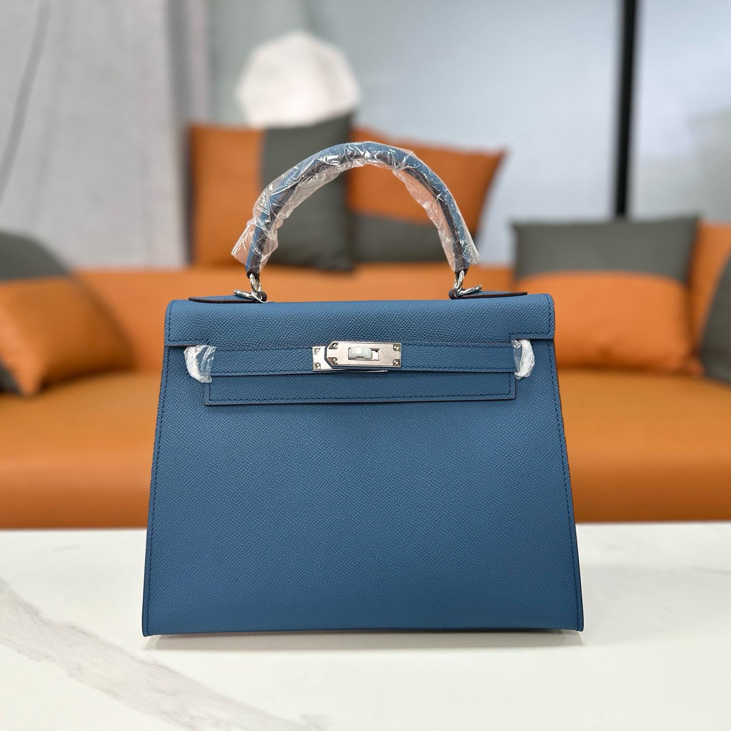 

Premium shoulder bag women s leather mini messenger portable Kelly cowhide small bag fashion light luxury commuter bag No. 19: 19x6x10cm