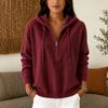 Damen Pullover mit durchgehendem Reißverschluss, Kapuze und Farbverlauf