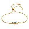 Hot Selling Fashion Design Bracelets Stainless Steel Snake Chain 18K Gold Plated Birth Stone Zircon Jewelry Adjustable Bracelet