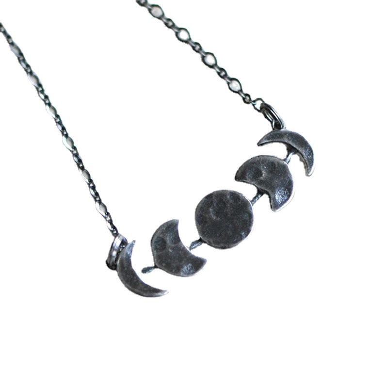 Vintage Moon Phase Pendant Necklace - Creative Jewelry
