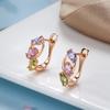 Multicolor Zircon Stone Hoop Earrings for Women with Elegant Design and Durable Metal Setting Suitable for Daily Wear and Special Occasions