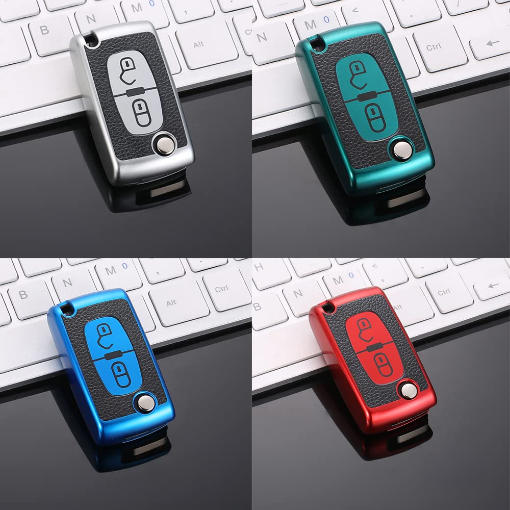 SANRILY Etui na klucze, Uchwyt na klucze do Peugeot, Pokrowiec na klucze, Ochrona kluczy, Pasuje do Citroen