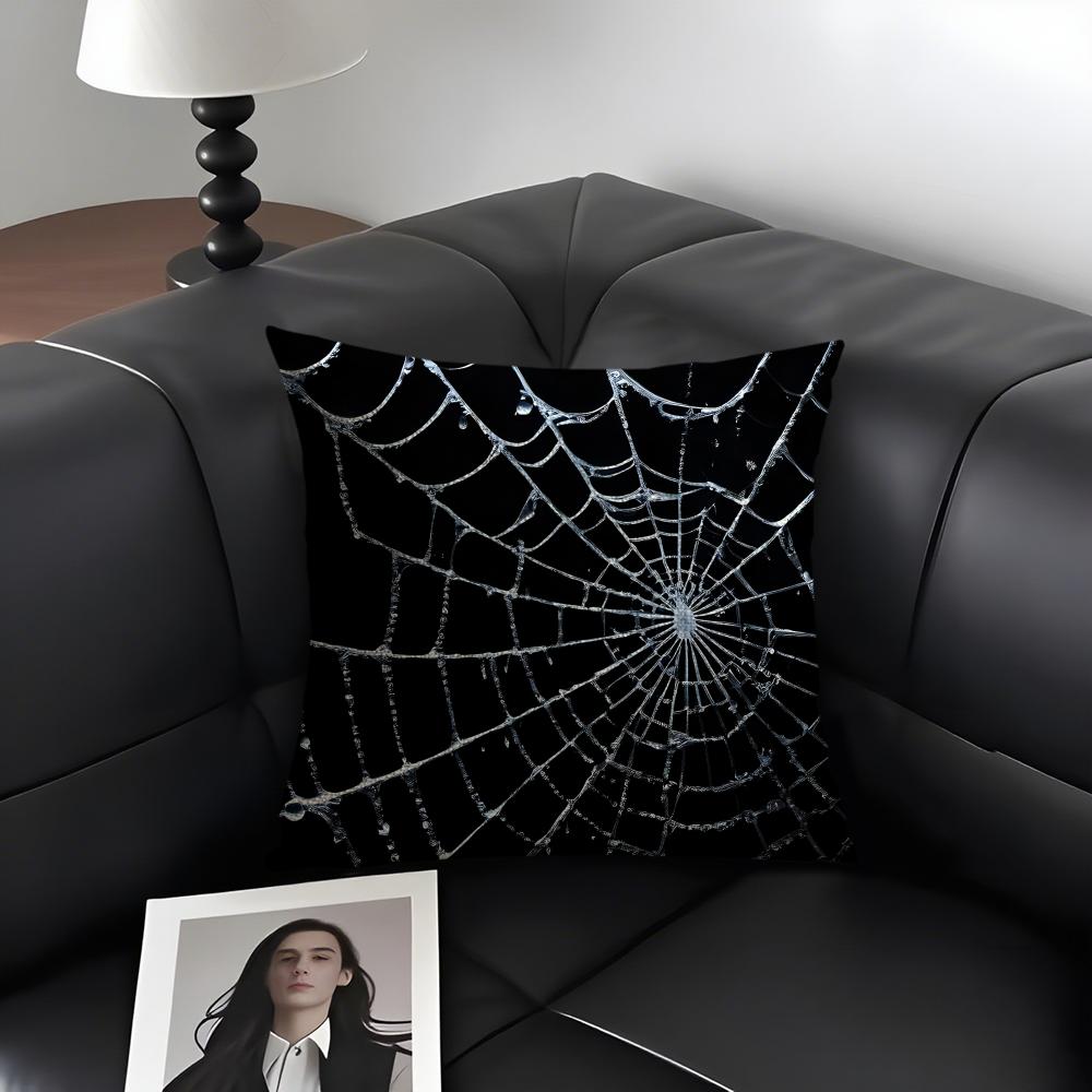 

Spider Web Cool Cushion Cover Natural Linen Organic Fabric DoubleSided Printing Sofa Home Decor Gift Pillow Case 30x30cm