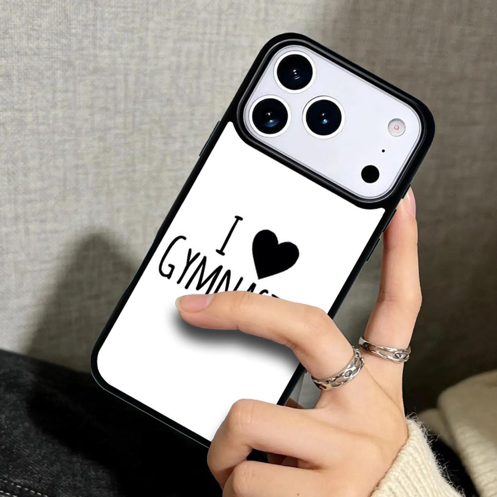 Capa Case for iPhone 17 Air 16 Pro Max 15 Plus 11 13 Mini 14 12 Back Phone Cover Love Gymnastics