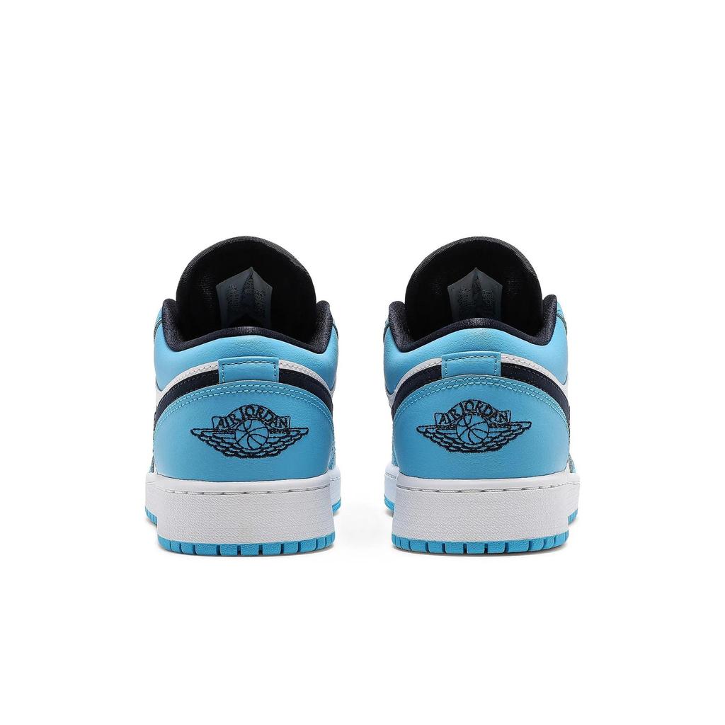 Air Jordan 1 Low Grade School 'UNC' (Unisex) White / University Blue / Obsidian Kids' Basketball Shoes 553560 144