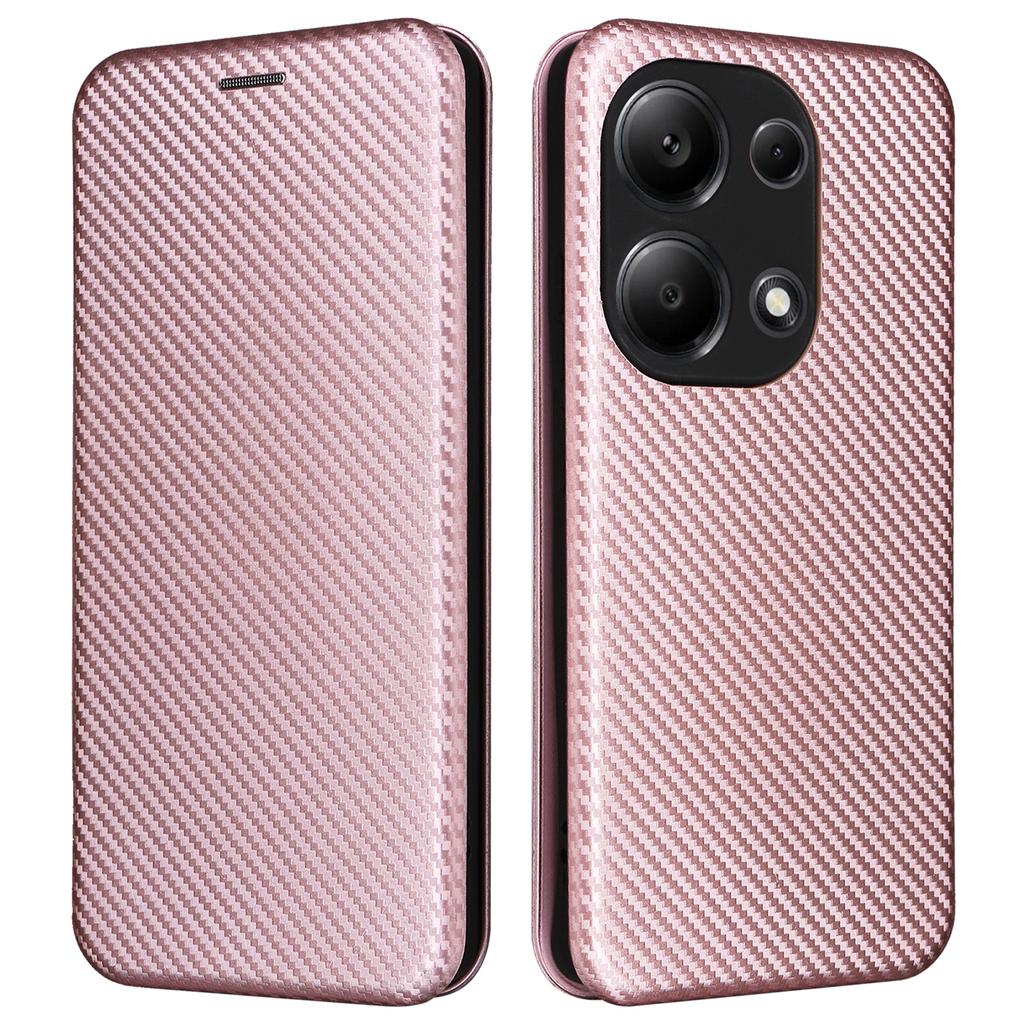 For Xiaomi Redmi Note 13 Pro 4G/Poco M6 Pro 4G Case Carbon Fiber Texture PU Leather Phone Cover