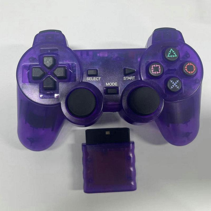 2.4G PS2 Wireless Game Controller with Dual Vibration and Snowflake Transparent Buttons