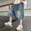 Boys' Summer Athletic Denim Shorts Medium-Large Child Size Relaxed Fit Casual Mid-Rise Cropped Pants