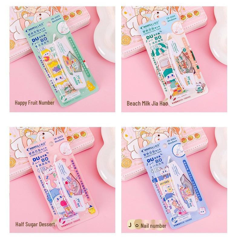 Cartoon Portable Correction Tape with Replaceable Core – Ideal for Students, Smooth Application