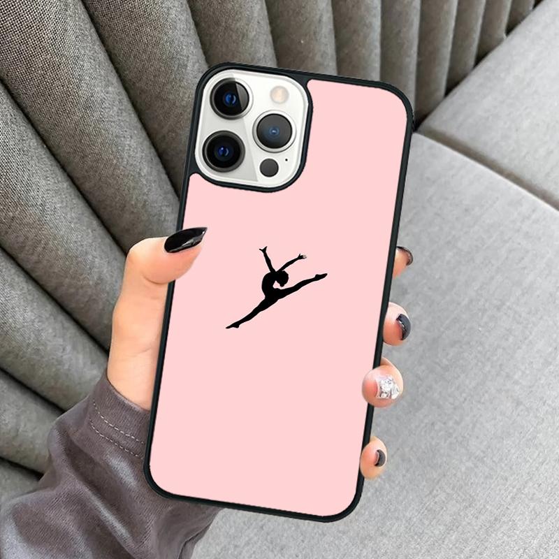 Love Gymnastics Silhouette Sports Phone Case For iPhone 17 Air 16 16e 15 13 14 Pro Max 11 12 Plus 2022 MAX Cover
