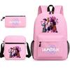 Large Capacity Schoolbag with Shoulder Strap; Student Three-piece Pencil Case Set