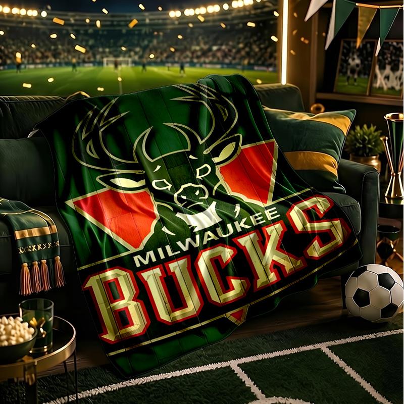 Bucks Team Logo Artwork Blanket Lightweight Flannel Bedding Blanket Perfect for Travel, Camping, Living Rooms, Offices, Sofas, Fan Christmas gift