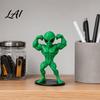Muscle Texture Alien Figure Novelty Statue 3D Printed Muscular Figurine for Office Decoration Home Office Game Room Desktop Shelf Coffee