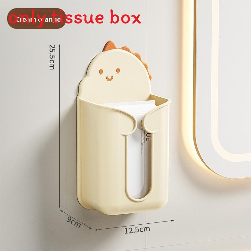 Modern Plastic Wallmounted Tissue Box With No Drilling For Bathroom And Living Room Storage