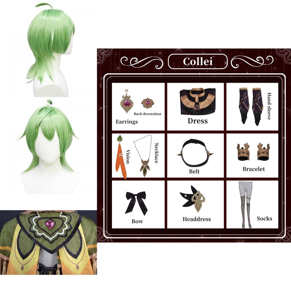 Exquisite Genshin Impact Collei Dress Set Fine Workmanship And Silk-like Fabric