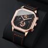 3PCS/Set Men Bussiness Watches Fashion Square Quartz Watch Male Clock Wristwatches Relogios Masculino