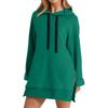 Women's Fashion Casual Sweatshirt Solid Color Long Sleeve Split Hem Long Hoodie