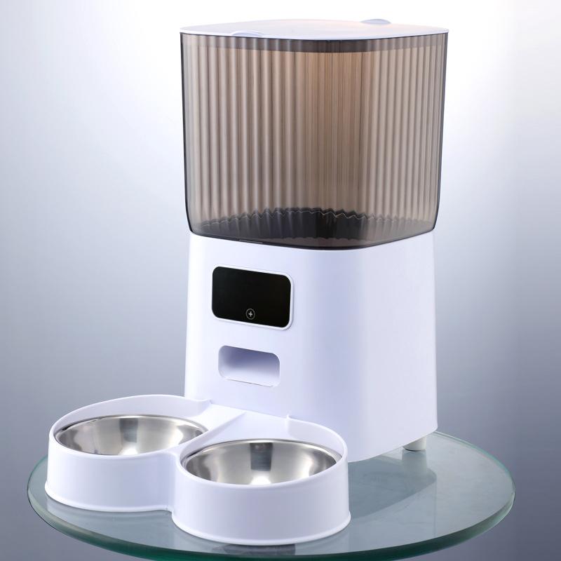Mangiatoia per Animali Domestici da 5L con Fotocamera Mangiatoia Automatica per Gatti Dispenser Intelligente per Cibo per Cani WiFi Temporizzazione Quantitativa Ciotola di Alimentazione in Acciaio Inossidabile