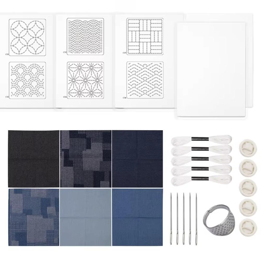 Water Soluble Sashiko Embroidery Beginner Set Hand Quilting Sewing Supplies  for Beginners