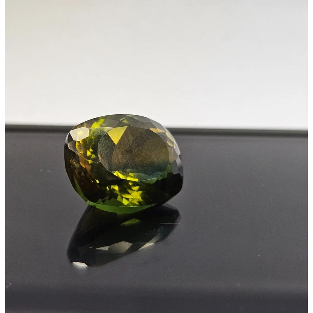 Natural Bi-Color Tourmaline Cushion Cut 10-12 Ct Stunning Certified Gemstone