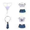 Women School Girl Uniform Costume Lingerie Halloween Sexy Fancy Dress Outfit