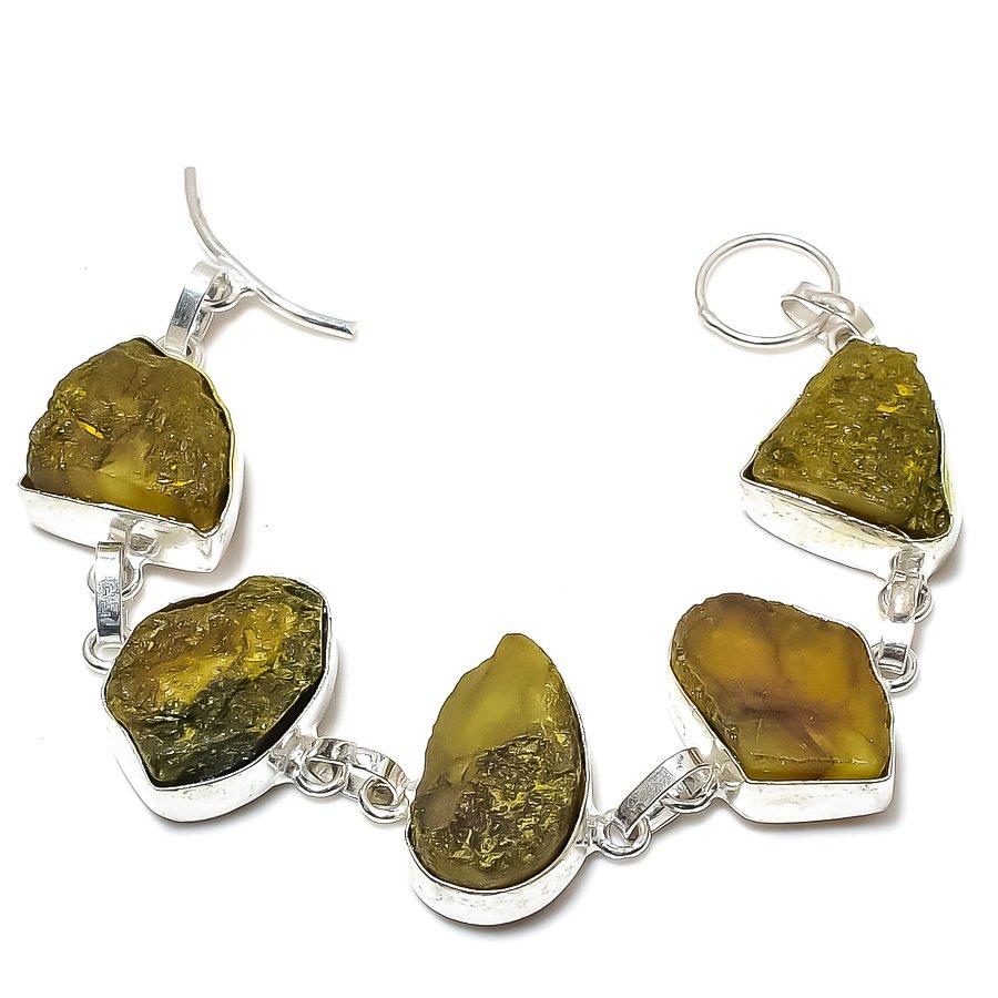 

Браслет ручной работы из стерлингового серебра 925 пробы с натуральным лабрадоритом 7–8 дюймов O0n83