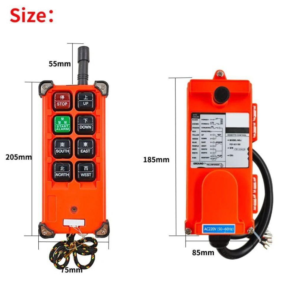F21-E1B Electric Lift Hoist Wireless Switch Receiver 8 Buttons Wireless Crane Remote Control