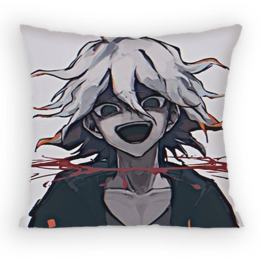 

Nagito Komaeda Game Danganronpa Pillow Case Antidustmite Pillowcase Invisible zipper silky short plush Sofa cushion cover 30x30 cm