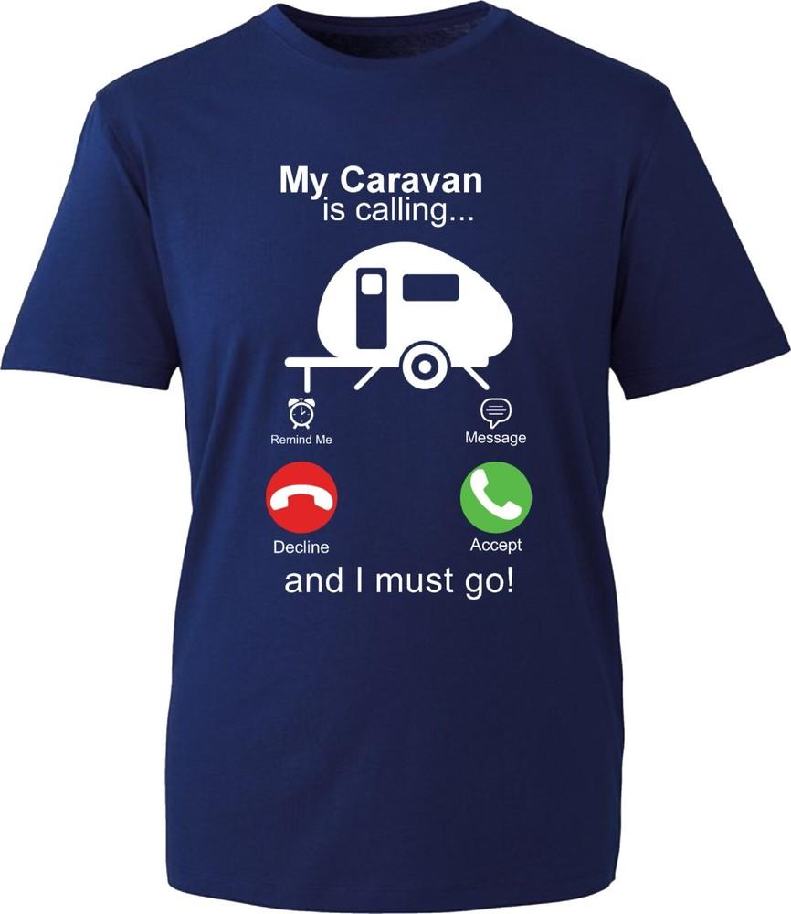 My Caravan Is Calling And I Must Go Tshirt Adventure Hiking Camping Unisex Top S