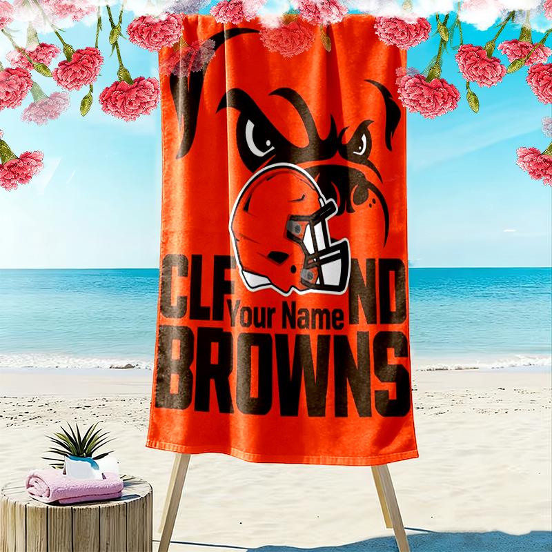 Custom NameBrowns Helmet Beach Towel Soft Microfiber Summer Towel Quick Dry Absorbent Towel for Beach Swimming Pool Travel