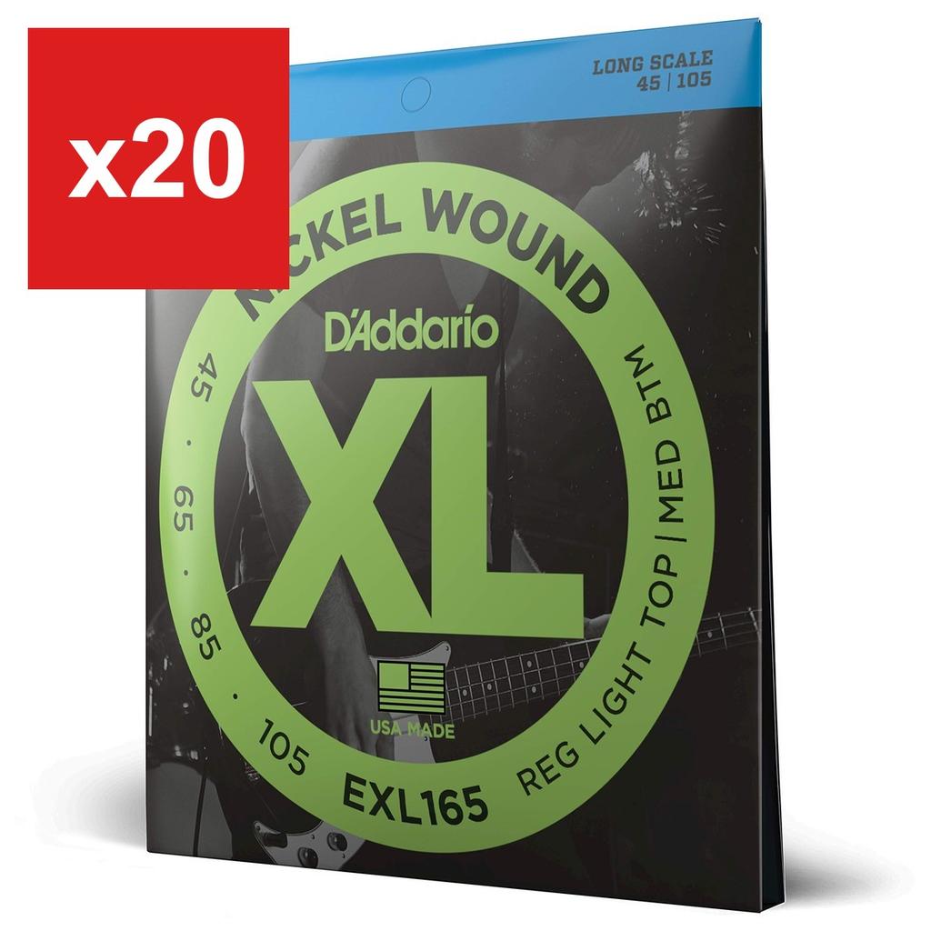 D'Addario EXL165 Nickel Bass Guitar Strings, Long Scale, .045-.105