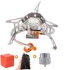 Folding Camping Gas Stove With Windproof Cover Outdoor Strong Fire  Heater Burner Portable Ultralight Picnic Hiking Gas Cooker